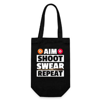 Aim shoot swear lustiges Billard Billardspieler - Geschenkbeutel für Flaschen - Schwarz - Vorne