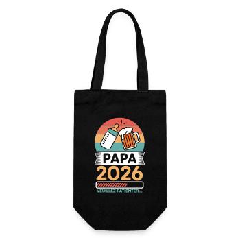Dad 2026 Please Wait Future Dad Humor - Gift Bag for Bottles - black - Front