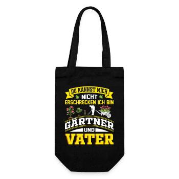 Gärtner Spruch Gärtnerei Hobbygärtner Vater Papa - Geschenkbeutel für Flaschen - Schwarz - Vorne