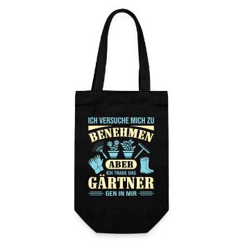 Horticulture Gardener Garden Gardening Sayings - Gift Bag for Bottles - black - Front