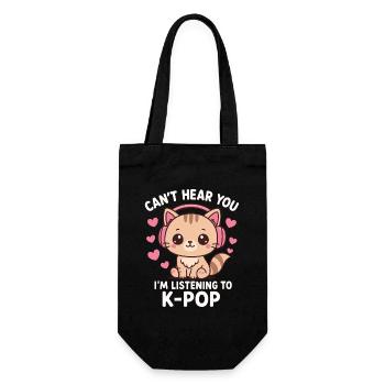 Kawaii Cat Love for K-Pop Fans - Gift Bag for Bottles - black - Front