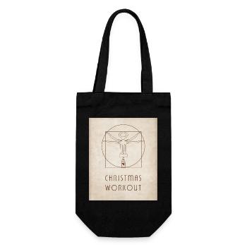 Christmas Workout – Vitruv Corkscrew - Geschenkbeutel für Flaschen - Schwarz - Vorne