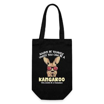 Kangaroo with sunglasses – Stay you - Gift Bag for Bottles - black - Front