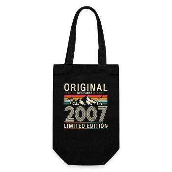 18. Geburtstag Original Dezember Jahrgang 2007 - Geschenkbeutel für Flaschen - Schwarz - Vorne