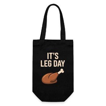 It's Leg Day Gym Cheat Day Bein Training Fitness - Gift Bag for Bottles - black - Front