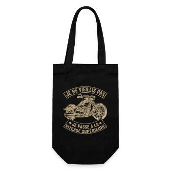 Funny motorcycle biker I'm moving up a gear - Gift Bag for Bottles - black - Front