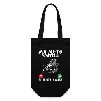 Funny biker my motorcycle is calling me and I have to go - Gift Bag for Bottles - black - Front