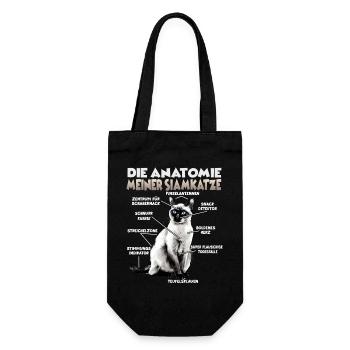 Siamkatzen T | Siamkatzen Katzenbesitzer Siam Katz - Geschenkbeutel für Flaschen - Schwarz - Vorne