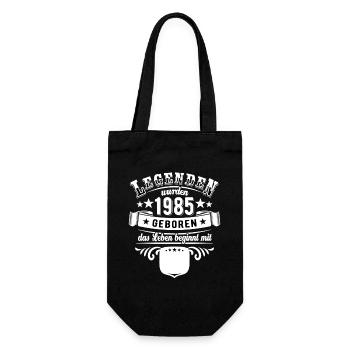 Legenden wurden 1985 geboren | Alter eintragen - Geschenkbeutel für Flaschen - Schwarz - Vorne