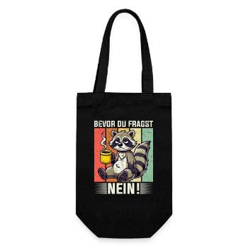 Avant que tu ne demandes, pas de raton laveur, mauvaise humeur - Sac à bouteille - noir - Devant