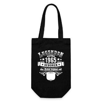 Legenden wurden 1965 geboren | Alter eintragen - Geschenkbeutel für Flaschen - Schwarz - Vorne
