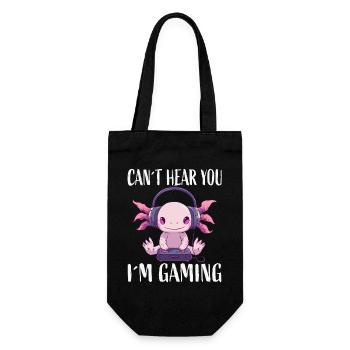 Gaming Axolotl with Headphones - Gift Bag for Bottles - black - Front