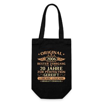 2006 Baujahr Lebende Legende - 20. Geburtstag - Geschenkbeutel für Flaschen - Schwarz - Vorne