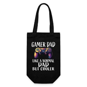 Gamer Dad Cooler Controller Spruch - Geschenkbeutel für Flaschen - Schwarz - Vorne