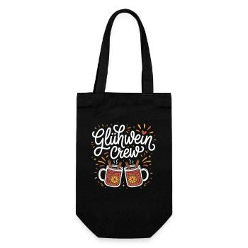 Équipe du vin chaud Marché de Noël joyeux - Sac à bouteille - noir - Devant