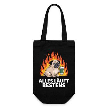 Everything is going well - German memes - Gift Bag for Bottles - black - Front