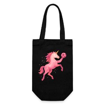 Unicorn Handball Watercolor, Pink Horse, Girl - Gift Bag for Bottles - black - Front