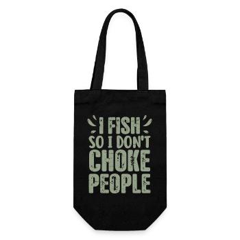 Hilarious Fisherman Saying Fishing Present - Gift Bag for Bottles - black - Front