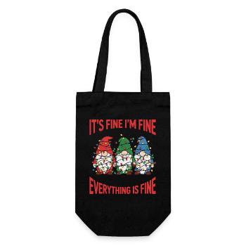 Weihnachtsgnome im Lichterwirrwarr Gnomen - Geschenkbeutel für Flaschen - Schwarz - Vorne