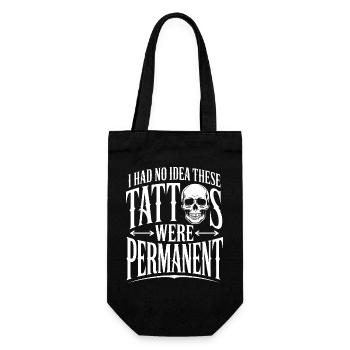 Tattoo-Permanenz-Schädel-T-Shirt - Geschenkbeutel für Flaschen - Schwarz - Vorne