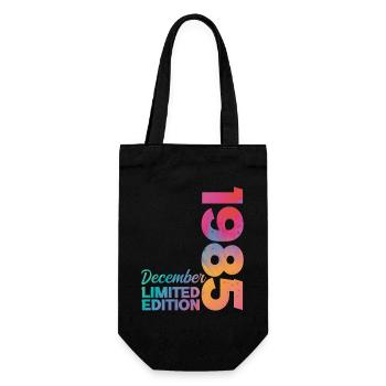 December 1985 Birthday Born in December Gift - Gift Bag for Bottles - black - Front