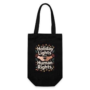 Holiday Lights and Human Rights - Gift Bag for Bottles - black - Front