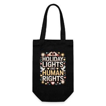 Holiday Lights and Human Rights - Gift Bag for Bottles - black - Front