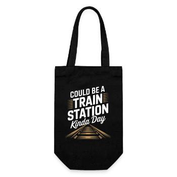 Könnte ein Bahnhofs Tag sein - Geschenkbeutel für Flaschen - Schwarz - Vorne
