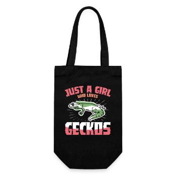 Gecko Vibes: Nur ein Mädchen - Geschenkbeutel für Flaschen - Schwarz - Vorne