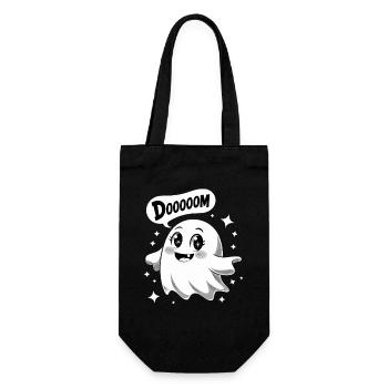 DOOOOOM Cute Kawaii Ghost Funny Cute - Gift Bag for Bottles - black - Front