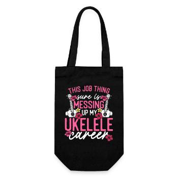 Hawaiian Ukulele Uke This Job - Gift Bag for Bottles - black - Front