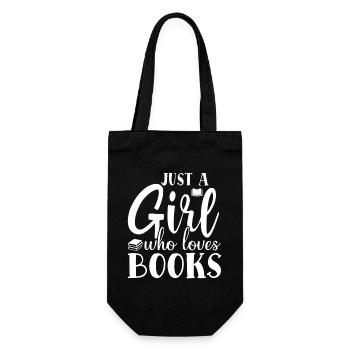 Just a girl who loves books - Gift Bag for Bottles - black - Front