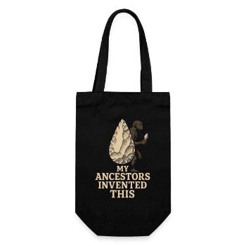 Prehistoric stone tools of Homo - Gift Bag for Bottles - black - Front