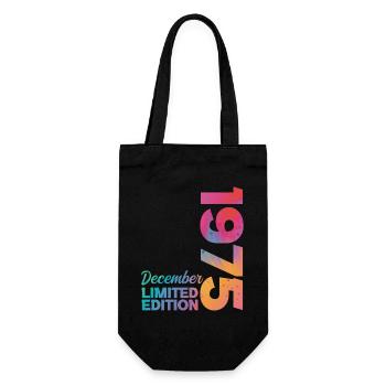 Birthday December 1975 Born in December Gift - Gift Bag for Bottles - black - Front