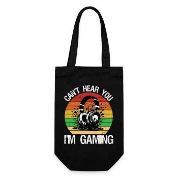 can't hear you I'm gaming - Gift Bag for Bottles - black - Front