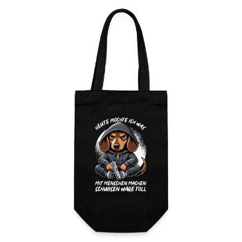 Today I want to do something with people Push - Gift Bag for Bottles - black - Front