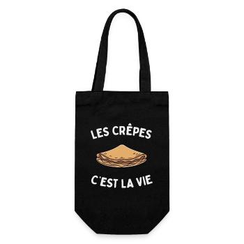 Les crêpes c'est la vie French gourmet humor - Gift Bag for Bottles - black - Front