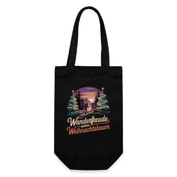 Wanderfreude unter dem Weihnachtsbaum - Geschenkbeutel für Flaschen - Schwarz - Vorne