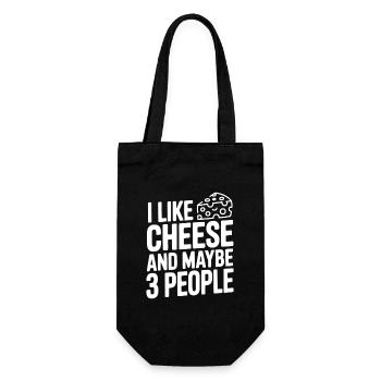 I Like Cheese and Maybe 3 People - Gift Bag for Bottles - black - Front