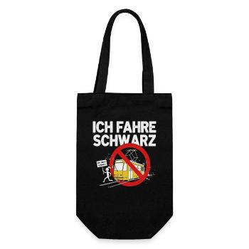 Schwarzfahrer - Ich fahre schwarz - Öffis Protest  - Geschenkbeutel für Flaschen - Schwarz - Vorne