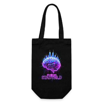 Ich Bin Das Stadtbild - Neon Gehirn - Geschenkbeutel für Flaschen - Schwarz - Vorne
