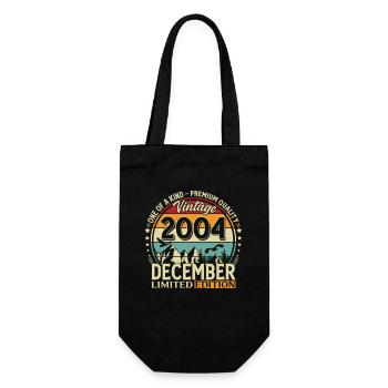 21st Birthday Vintage December Vintage 2004 - Gift Bag for Bottles - black - Front