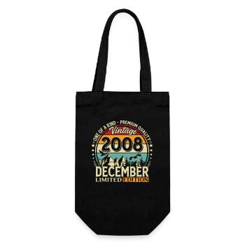 17th Birthday Vintage December Vintage 2008 - Gift Bag for Bottles - black - Front