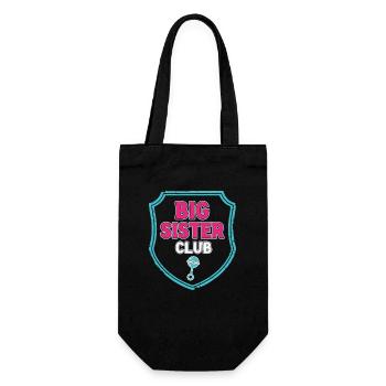 Großes Schwester Club Schild - Geschenkbeutel für Flaschen - Schwarz - Vorne