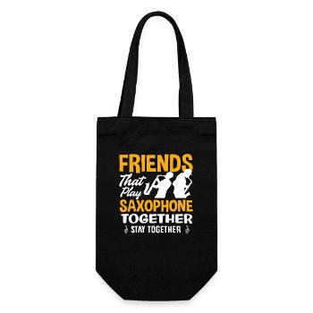 Friends playing saxophone together funnier - Gift Bag for Bottles - black - Front