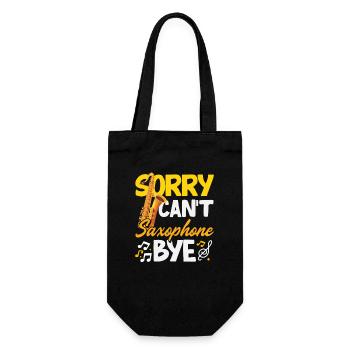 Sorry Can't Saxophone Bye Funny Saxophonist Hobby - Gift Bag for Bottles - black - Front