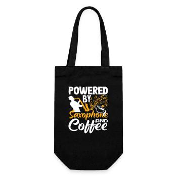 Saxophone Coffee Lover Saxophonist Musical - Gift Bag for Bottles - black - Front