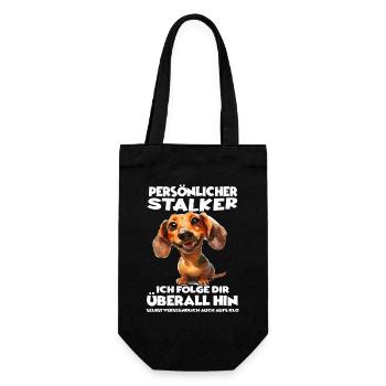 Dackel T Gassi Hundehalter Dackel Teckel Kurzhaar - Geschenkbeutel für Flaschen - Schwarz - Vorne