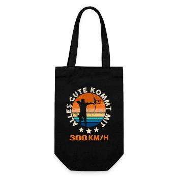 Bogenschütze Bogensport Bogenschießen - Geschenkbeutel für Flaschen - Schwarz - Vorne