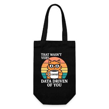 Nicht sehr datengetrieben Katze Kaffee IT Nerd - Geschenkbeutel für Flaschen - Schwarz - Vorne